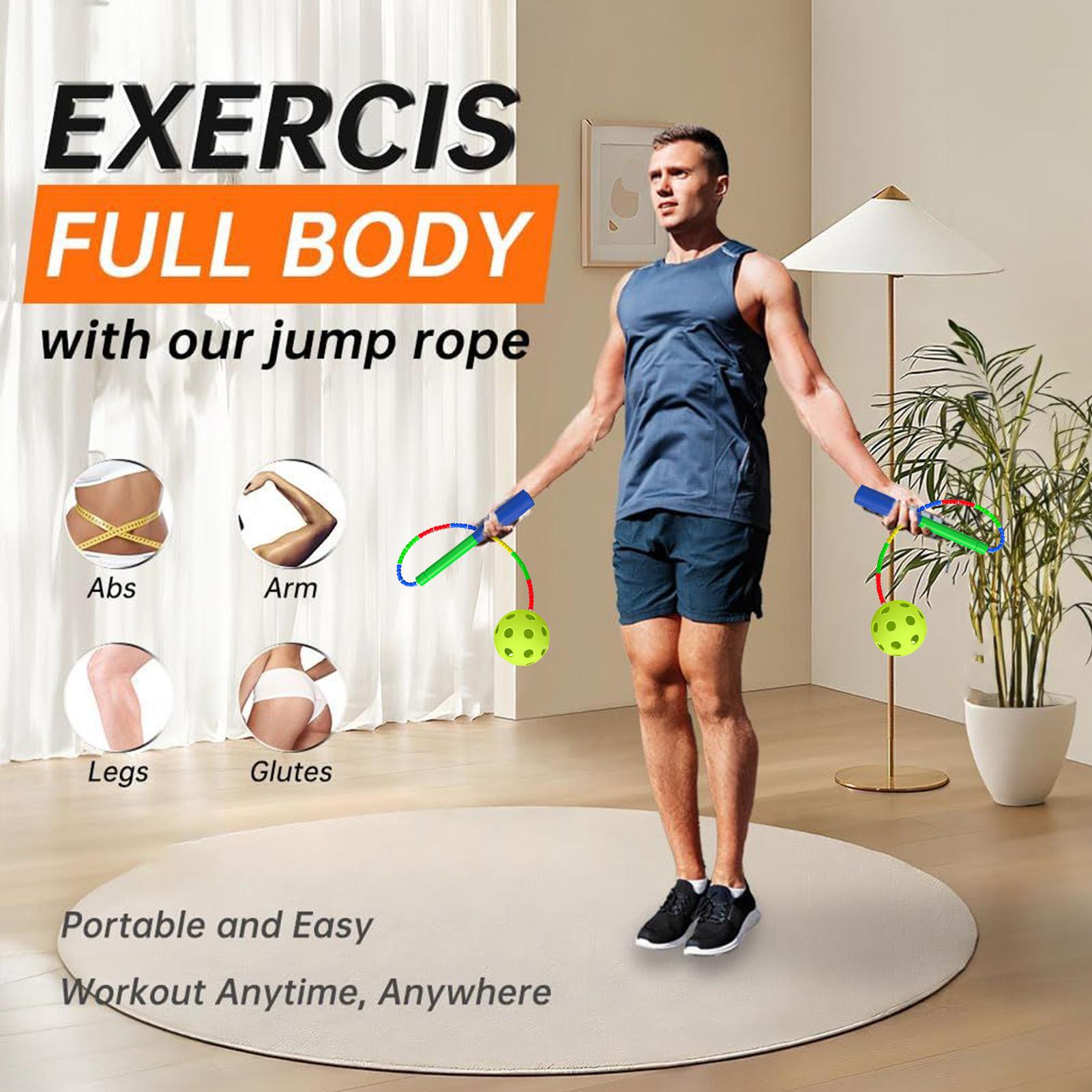 Home Gym For Kids - コードレスボール付き縄跳び、ワークアウト器具、ジム、エクササイズツール、家庭用、女性、男性、屋外、子供、フィットネス用