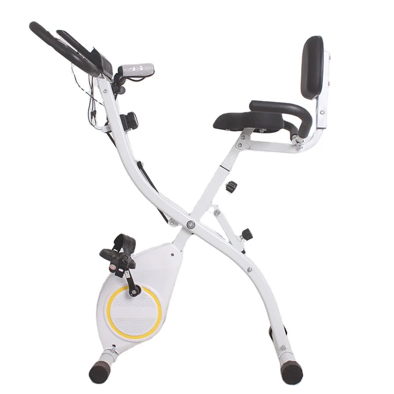 Home Gym Foldable - 折りたたみ式高品質ホームジムスポーツ用品磁気抵抗フィットネスエクササイズバイク（背もたれ付き）