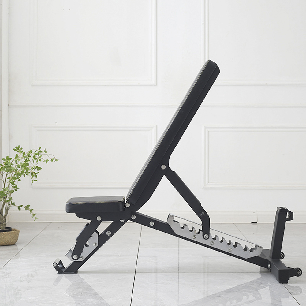 Home Gym Foldable - 折りたたみ式フラットダンベル調節可能ベンチ ホームジムトレーニングベンチ 快適なスチールシート ボディフィットネストレーニング用