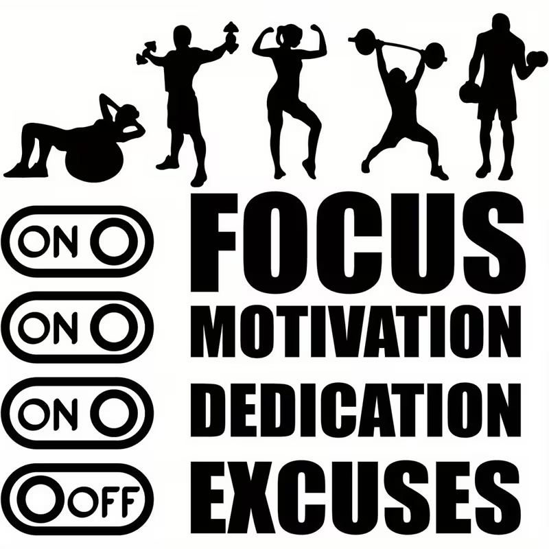 Home Gym Wallpaper - ジムのモチベーションを高めるウォールデカール - 運動へのインスピレーションを与えるPVCステッカー、トレーニングセンター、オフィス、家庭用ジムの装飾に最適なビニールアート、剥がせるタイプ。