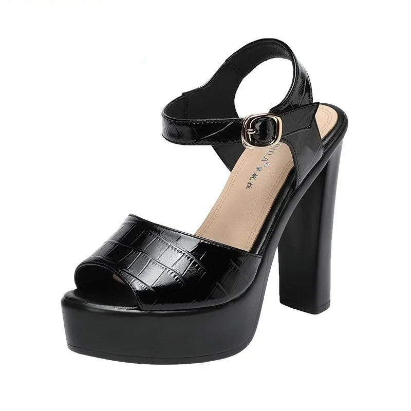 Ankle Strap Attachment - 10cm 13cm ファッション本革サンダル 厚底プラットフォームシューズ 夏 2025