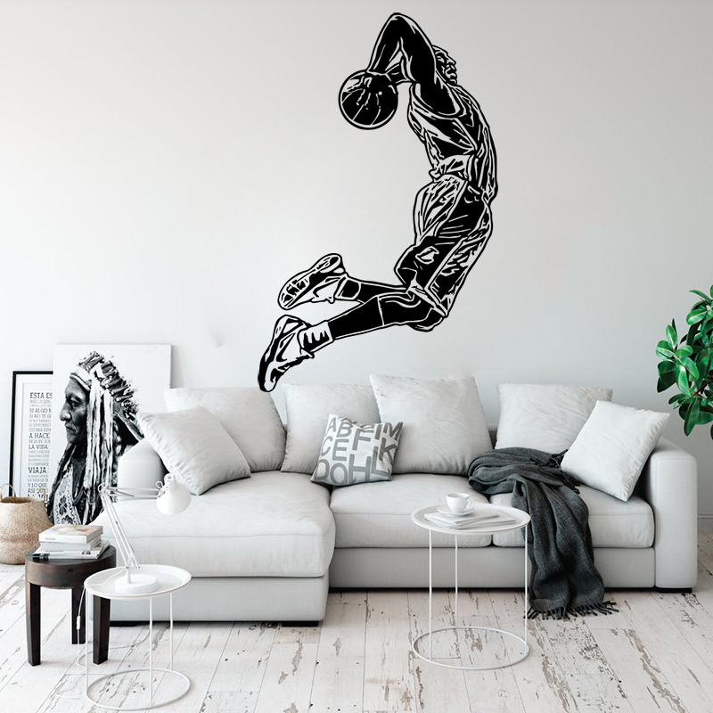 バスケットボールのウォールステッカー,大容量,ブーケプレーヤ - Home Gym Wallpaper のレビューと価格