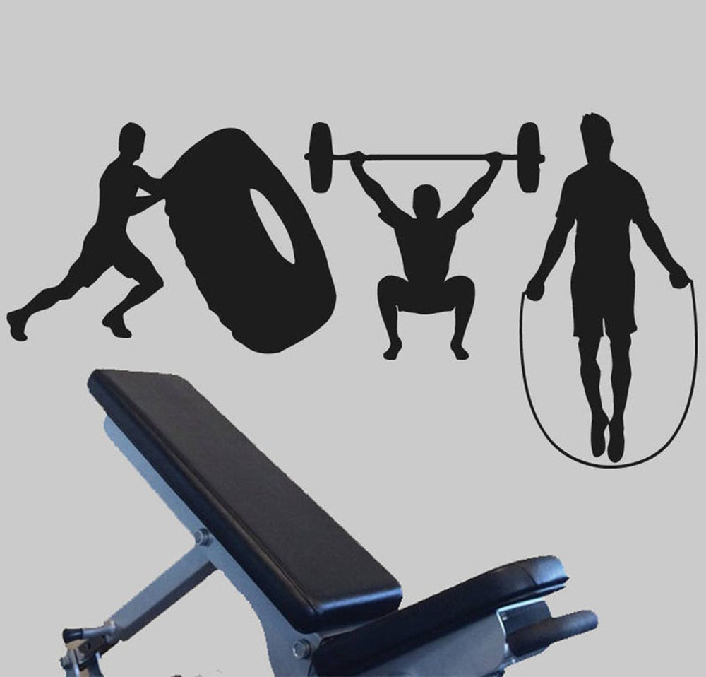 クロスフィット壁ステッカージムフィットネス壁デカールワークア - Home Gym Wallpaper のレビューと価格