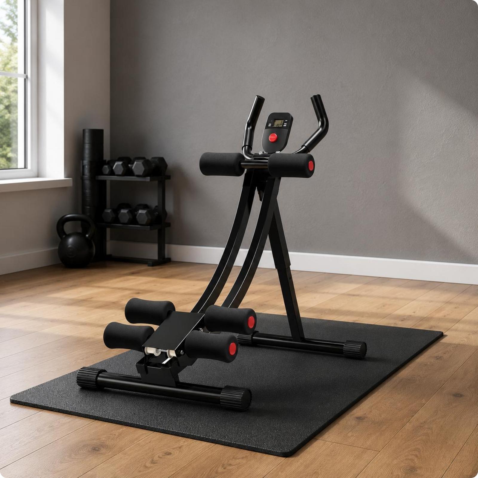 コンパクトな腹筋トレーニングマシン。折りたたみ式で、自宅での - Home Gym Foldable のレビューと価格