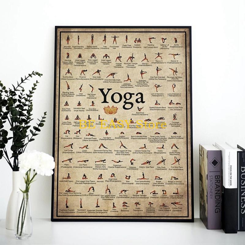 E28F レトロヴィンテージヨガアートプリントアシュタンガチ - Home Gym Wallpaper のレビューと価格