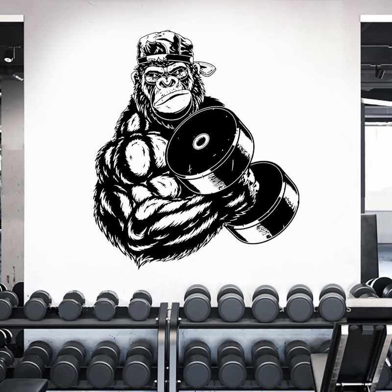 ゴリラボディービルダージムフィットネス壁デカールショー強い強 - Home Gym Interior Design のレビューと価格