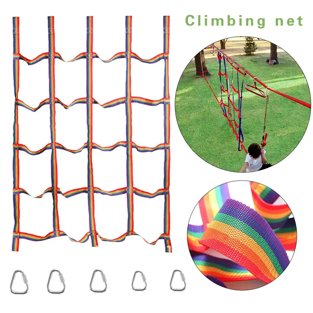 250 キロ屋外子供クライミングネットレインボーリボンネット - Home Gym For Kids のレビューと価格
