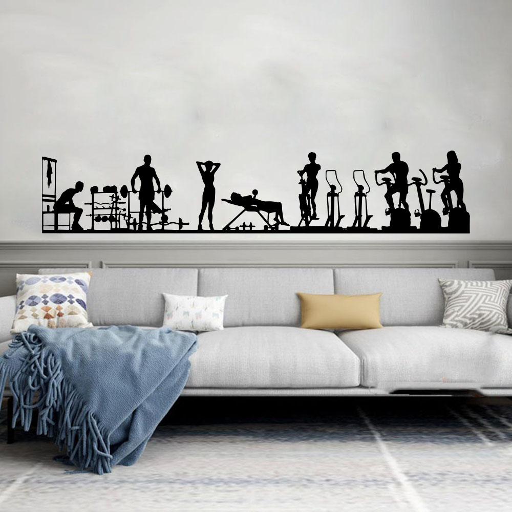大型ボディービルジムスポーツウォールステッカーアスレチックイ - Home Gym Interior Design のレビューと価格